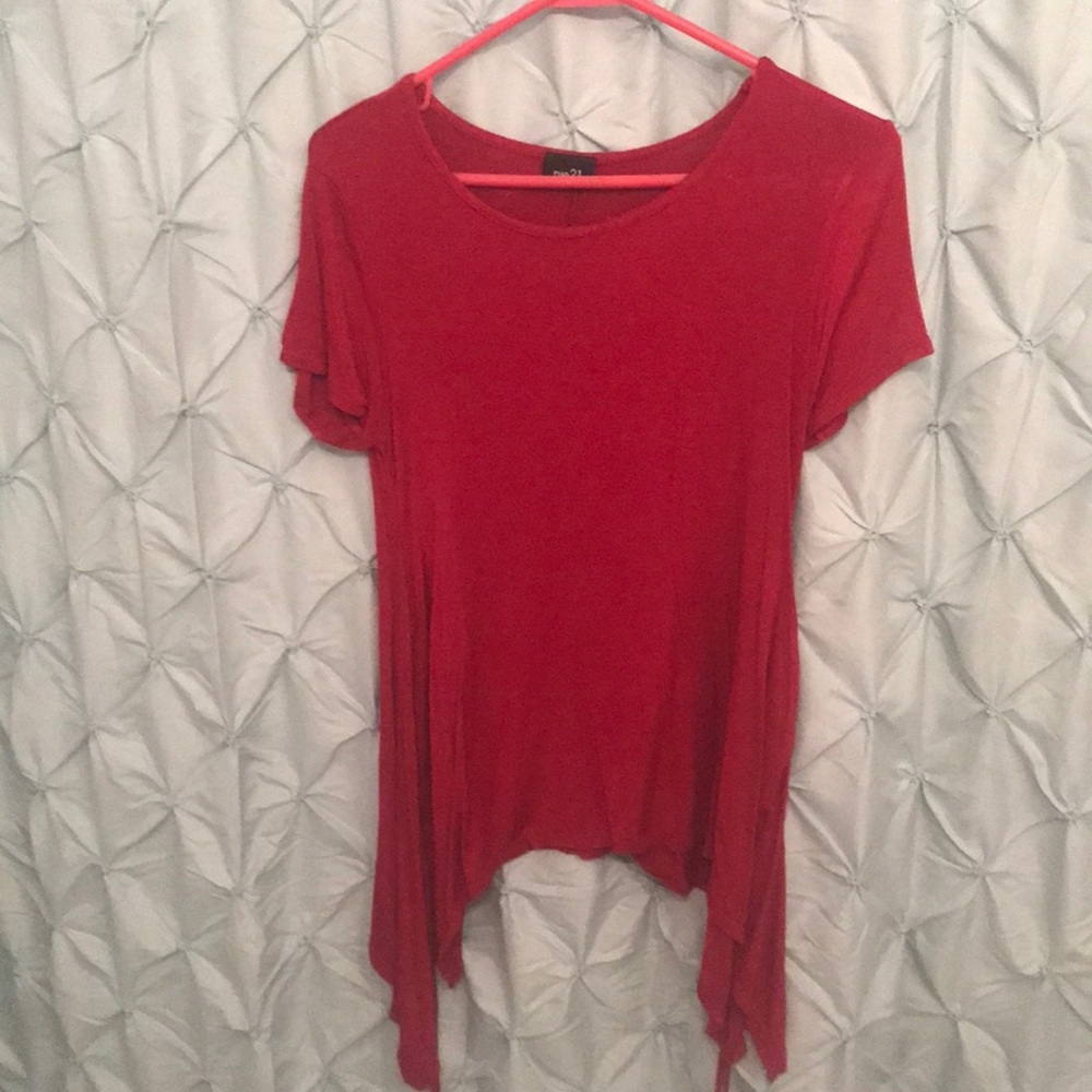 Red Blouse with Tie Up Sides